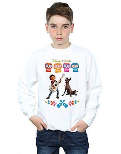 Image of Disney Boys Coco Miguel Logo Sweatshirt 5-6 Years White