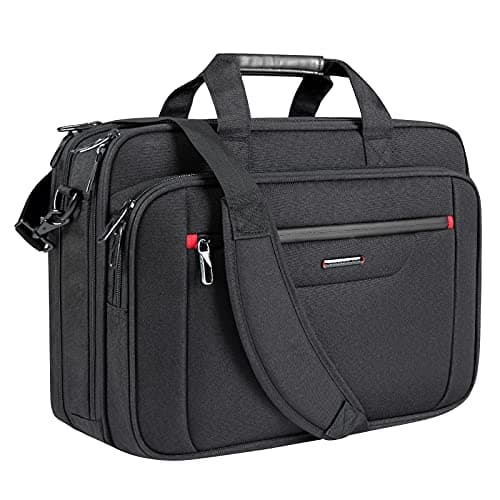 Image of VANKEAN Laptop Briefcase Premium Laptop Case Fits 17.3 Inch Laptop Shoulder Bag Water-Repellent Messenger Bag for Men/Women Travel/Business/Black