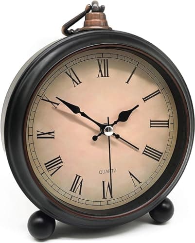 Image of Lesipee Retro Alarm Clock - Old Fashion Bedside Vintage Battery Operated Easy Operation Loud Alarm for Bedrooms & Living Room