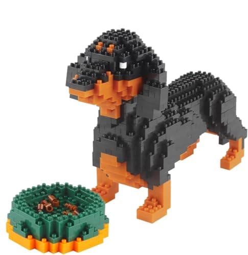 Image of Dachshund Dog Micro Building Block Set,898 PCS Animals Toys Compatible with Mini Lego Sets,Birthday Gifts for Adults Women Boys Girls 10 11 12 13 14+(Challenging)