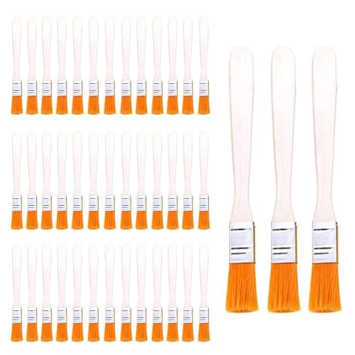Image of 42 Pcs Small Paint Brushes Set, Paint Glue Brushs, Wooden Handle Nylon Paints Gloss Brush, Touch Up Paintbrushes, Trim Painting Tool for Crafts, Cleaning Dust,Walls, Touch Up, Cabinets, Fences