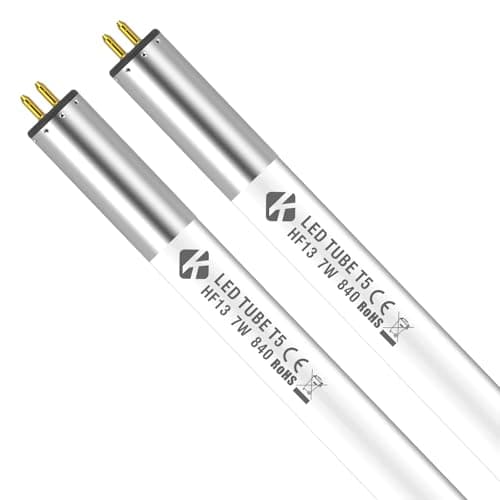 Image of KENIU T5 LED Tube Light, Plug & Play 549mm, 3000K Warm White, 960lm, 12W, Compatible with ECG and CCG Ballasts, Instant Start, Perfect for Kitchen Lighting, 2-Pack