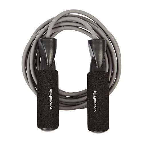 Image of Amazon Basics Adjustable Length Jump Rope with Handles for Workout, 300 cm, Grey