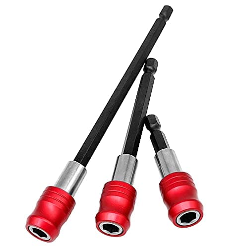 Image of Saipor 3pcs Quick Release Magnetic Screwdriver Bits Holder Adapter Quick Change Socket Screw Driver Drill Bit Extension Bar 1/4” Hex Shank for Electric Screwdrivers, Hand-held Driver and Power Drill