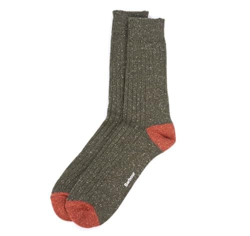 Image of Barbour Houghton Sock Olive/Burnt Orange MSO0091OL71