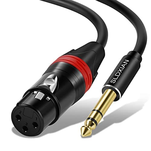 Image of SLDXIAN XLR Female to 1/4 Inch (6.35mm) TRS Cable, Quarter Inch Jack Balanced to XLR Microphone Cable for Guitar, Mixer, Speaker, Playing Live (1Meter, Female)
