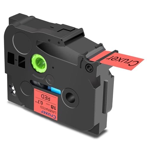 Image of Cruxer 1 Pack Replacement for Brother P-Touch TZe-441 AZe-441 Red Laminated Tapes，Black on Red 0.7'' 18mm x 8m Cassette Compatible for Brother PT-P710BTH PT-E550WVP PT-P700 PT-2500PC