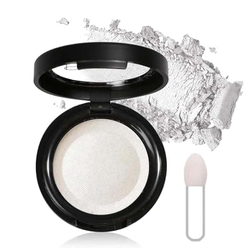 Image of Matte White Eyeshadow - Shimmer Pearl Finish - Pressed Fine Powder with High Pigment & Long-lasting Sweatproof Formula - Shimmer Pearl Finish, Comes with an Eyeshadow Brush