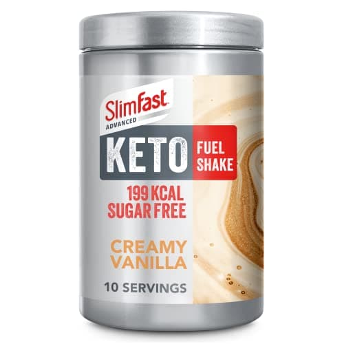 Image of SlimFast Advanced Keto Fuel Shake for Keto Lifestyle, Creamy Vanilla Flavour, 10 Servings, 320g