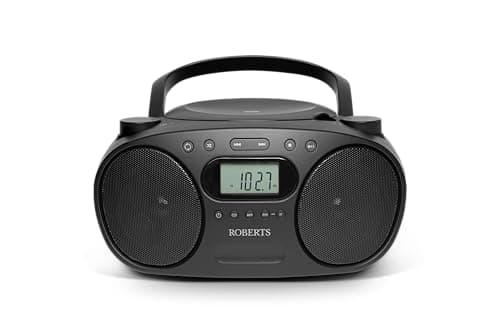 Image of Roberts ZOOMBOXFM AM/FM CD Boombox with Bluetooth, Black