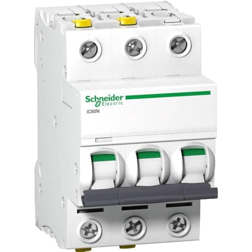 Image of Schneider A9 °F03302 Circuit Breaker IC60 N 3P, 2 A, B Characteristic