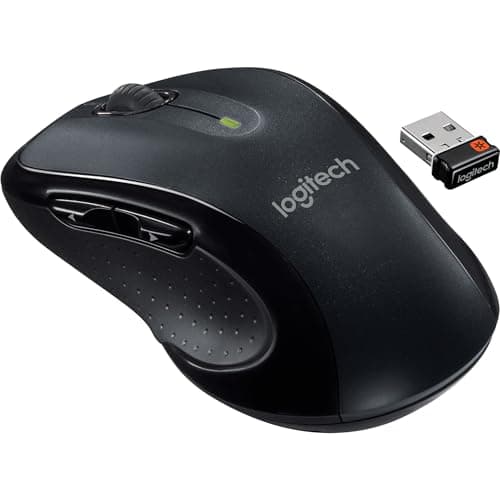 Image of Logitech M510 Wireless Mouse, 2.4 GHz with USB Unifying Receiver, 1000 DPI Laser-Grade Tracking, 7-Buttons, 24-Months Battery Life, PC / Mac / Laptop - Black