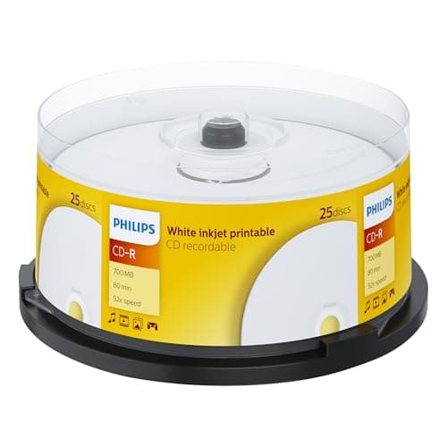 Image of Philips - 25 x CD-R - 700 MB ( 80min ) 52x - ink jet printable surface - storage media