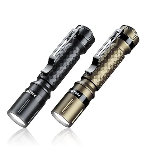 Image of Mini Flashlight 3 Modes Small Flashlights LED Powerful High Lumens Tactical Pen Light with Clip,Slim Portable Pocket Compact Torch for Emergency Inspection AAA Battery Water-Resistant (Black & Gold)
