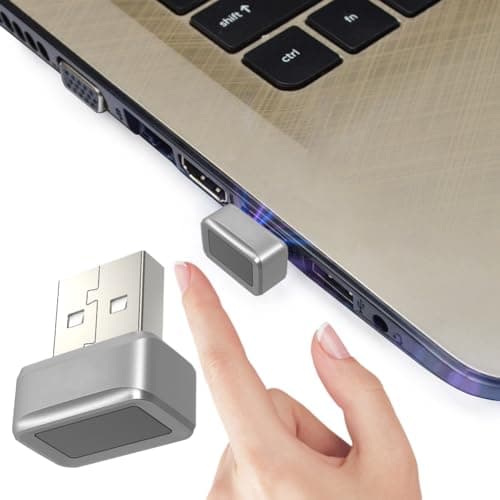 Image of Fiorky USB Fingerprint Reader for Windows 11/10 Hello, FIDO U2F Biometric Mini Security Key Dongle Windows Hello Anti-Spoofing Speedy Matching Security Key 360° Touch for PC