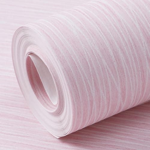 Image of Trafagala Blush Pink Mix Plain Thick Textured Wallpaper Free No Match Striped Wallpaper for Adults Kids Bedroom Living Room Hallway Stairs Lounge