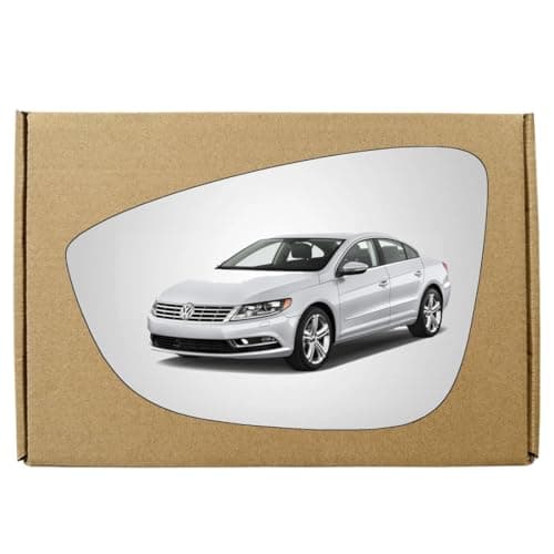 Image of GAPlus Replacement Wing Mirror Glass Compatible Left with Volkswagen VW CC 2012-2017 STICK-ON Left Passenger Near Side with Blind Spot