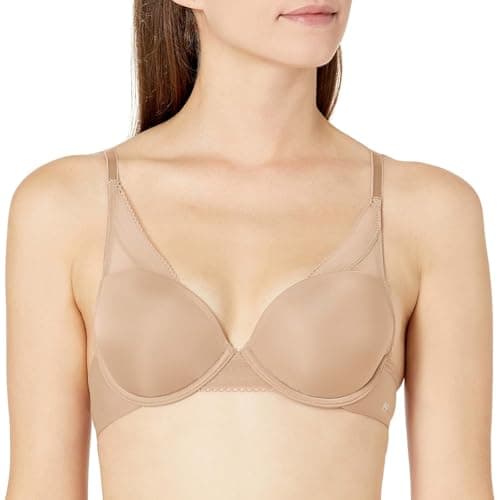Image of Pretty Polly Women's Naturals High Apex Moulded Bra Molded, Beige (Crème Brulee), 32D