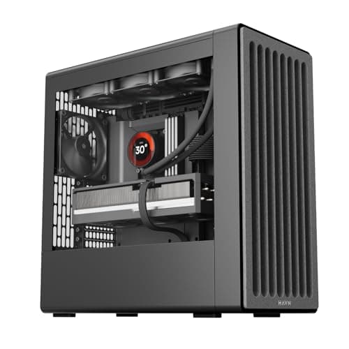 Image of HAVN BF 360 Flow PC Case with 3 Pre-Installed Fans, Midi Tower, Top Airflow, Tempered Glass, Black