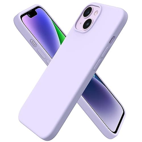 Image of ORNARTO Compatible with iPhone 14 Case 6.1", Slim Liquid Silicone 3 Layers Full Covered Soft Gel Rubber Case Cover 6.1 inch-Pastel lilac