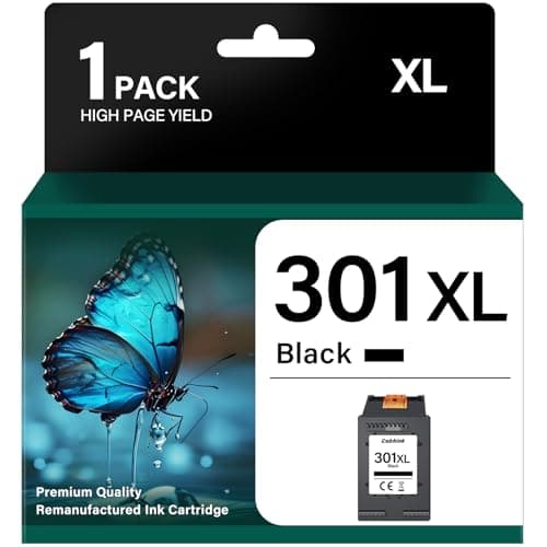 Image of 301XL Black Ink Cartridge Replacement for HP 301 Black Ink Cartridge High Capacity - Printer Ink for HP301 XL for Envy 5530 5532 4507 4500 Officejet 2620 2622 Deskjet 2050 2510 2512 2540 3000 (1 Pack)