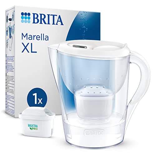 Image of BRITA Marella XL Water Filter Jug White (3.5L) incl. 1x MAXTRA PRO Pure Performance cartridge - large-volume jug with digital LTI and Flip-Lid - now in sustainable Smart Box packaging