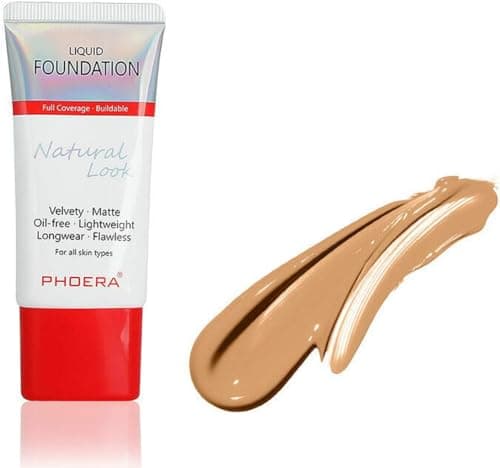 Image of PHOERA Velvety Matte Foundation – Full Coverage Long Wear Liquid Foundation, Oil-Free Smooth Finish Makeup, Lightweight Buildable for All Skin Types (SAND)