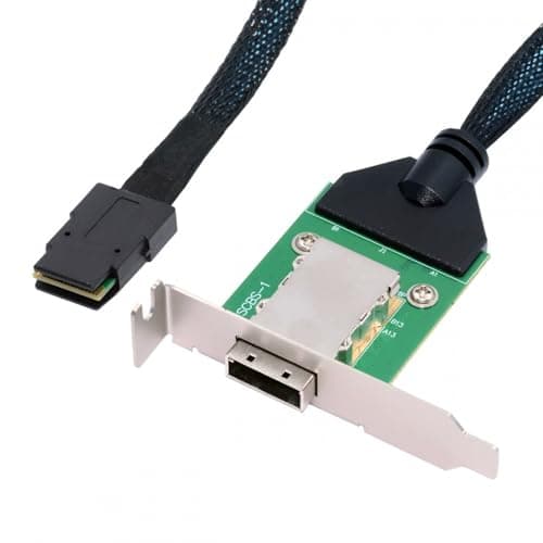 Image of CY External Mini SAS SFF-8088 Male to SFF-8088 Female Extension Cable PCBA With Low Profile Bracket