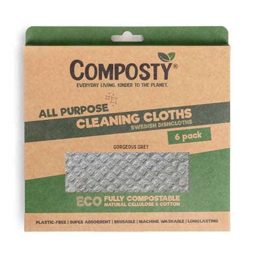 Image of All-Purpose Cleaning Cloth | Swedish Dishcloth | Eco Friendly & Sustainable | Biodegradable Cellulose Sponge Cloths | Absorbent Kitchen Cleaning | Reusable Kitchen Eco Sponge | Replaces Paper Towel
