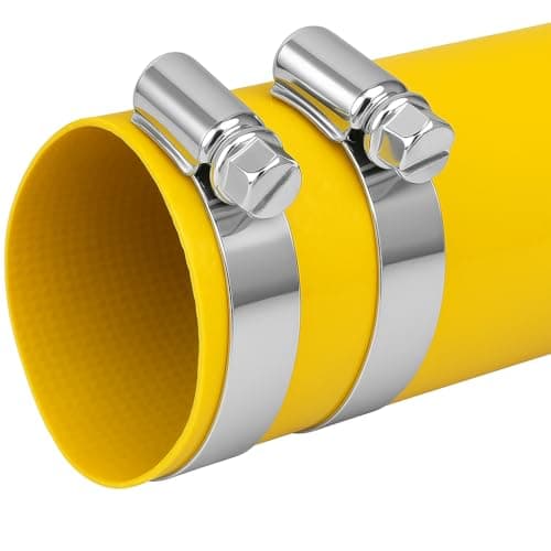 Image of 25mm Diameter Layflat Discharge Hose Pipe Compatible with Submersible Water Pump – Yellow PVC Reinforced with Polyester– Includes 2 Clips 1m