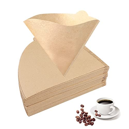 Image of 100 PCS Coffee Filter Papers, Paper Coffee Filters Compatible with V60 Size 02 Disposable Unbleached Cone Filter Paper for Pour Over and Drip Coffee Maker (1-4 Cups)