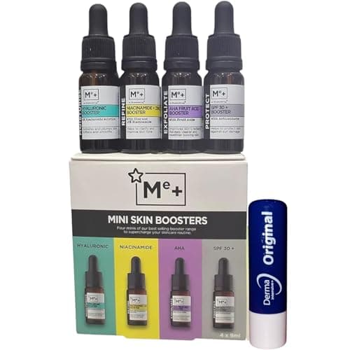 Image of Mini Skincare Gift Set – Travel Size Regime with Niacinamide, Hyaluronic Acid, Fruit Acids & SPF30 Boosters (4x 9ml) With Free Orignial Lip Balm