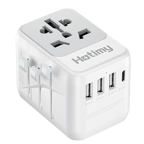 Image of Universal Travel Adapter with USB C, Travel Plug Adapter Worldwide with 1 USB C and 3 USB A, International Travel Adapter Dual 10A Fuses All in One Universal Plug Adaptor for US EU AU UK