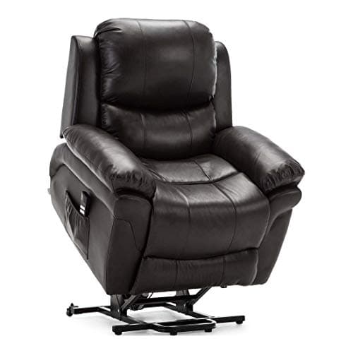 Image of More4Homes MADISON DUAL MOTOR ELECTRIC RISE RECLINER BONDED LEATHER ARMCHAIR ELECTRIC LIFT RISER CHAIR (Brown)