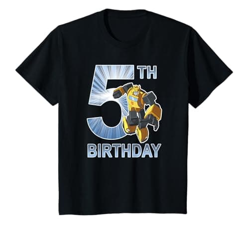 Image of Transformers Bumblee 5th Birthday Hero Pose T-Shirt