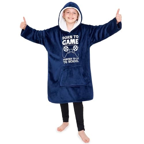 Image of CityComfort Hoodie For Boys and girls, Fleece Oversized Hoodie Blanket 7-14 Years (Navy)