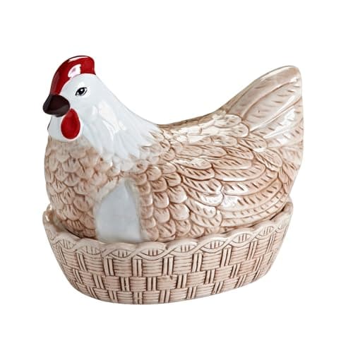 Image of Mason Cash Rise & Shine Egg Nest | Rustic Farmyard-Style Kitchen Tidy & Egg Storage | Chip-Resistant Dolomite | Decorative Hen Design