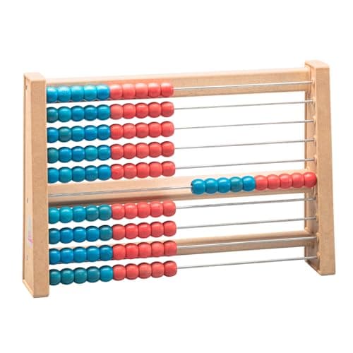 Image of WISSNER® Pupil's Abacus up to 100 made from RE-Wood® – Counting Frame for Primary School