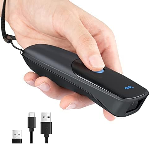 Image of Tera 2D Mini Bluetooth Barcode Scanner 1D 2D QR Wireless Portable USB Wired Bar Code Reader 3 in 1 (2.4G Wireless & USB Wired & Bluetooth) Pocket Barcode Reader, 1300