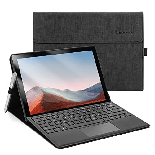 Image of Omnpak Case for Microsoft Surface Pro 7 Plus /7/6 /5/4 with Stylus Holder, Multiple Angle Polyester Slim Lightweight Cover, Compatible with Type Cover Keyboard (Not Include Keyboard)
