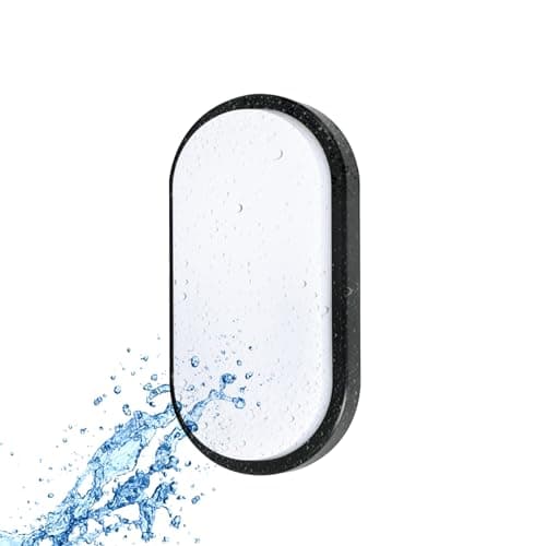 Image of paul russells 8W Oval LED Bulkhead Light – Wall Mounted Outdoor Fixture with Black Trim, IP54 Waterproof, 650LM, 6500K Daylight White, Perfect for Bathroom, Kitchen, Hallway, Garden and ceiling 1 Pack