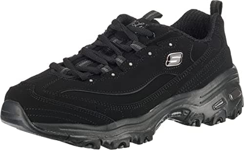 Image of Skechers Women's D'lites Play on Sneaker, Black Trubuck Trim L, 5 UK