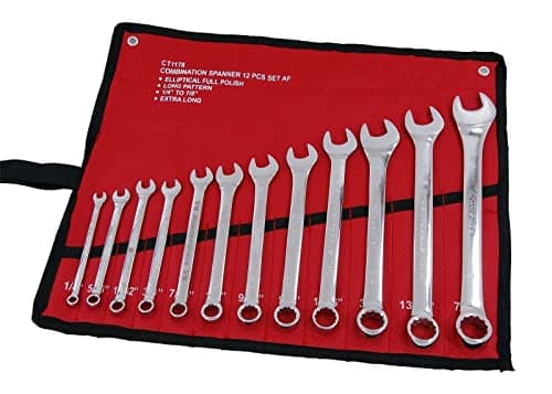Image of OCHAL 12pc Imperial Combination Spanner Set in a Tool Roll CT1178