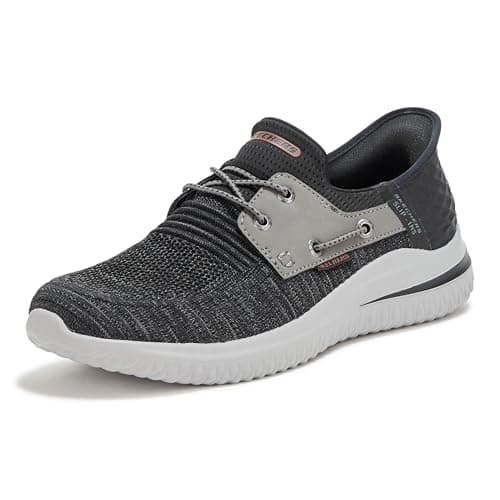 Image of Skechers Men's Delson 3.0-Roth Sneaker, Black/Grey, 9 UK