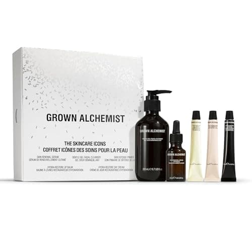 Image of Grown Alchemist The Skincare Icons Kit - Skin Care Set, Hydrating Face Cleanser, Day Cream, Natural Lip Balm, Skin Renewal Serum, Defense Face Primer- Luxury Beauty Gift Set for Women, Christmas