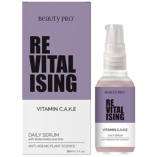 Image of BeautyPro REVITALISING Vitamin CAKE Daily Serum 30ml | 100% Plant Based Skincare Serum | Hydrating, Toning, & Anti-Aging | Vitamin C, Vitamin A, Vitamin K, & Vitamin E |