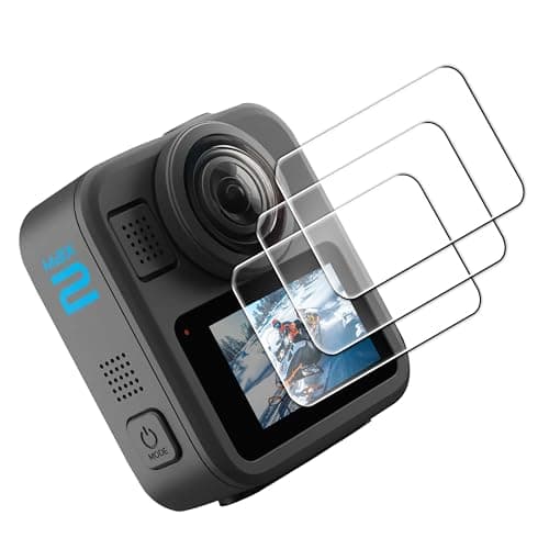 Image of FiTSTILL Tempered Glass Screen Protector for Go Pro MAX2/MAX360 2025/MAX Fusion(2019),Scratch Resistant LCD Tempered Glass Film 9H Hardness Guard Touch Sensitive Easy Installation max2Accessory