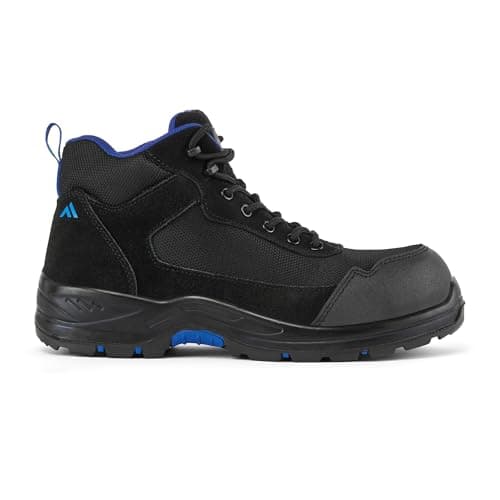 Image of Portwest FC22 Composite Suede Mid Boot S3L Metal Free TPU Scuff Cap Heat Resistant 300°C Slip Resistant Dual Density Fuel Oil Safety Footwear, Black/Blue, 46