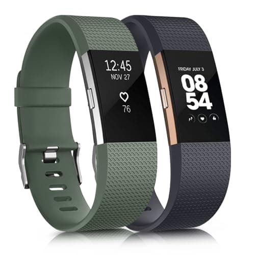 Image of Pack 2 Straps for fitbit Charge 2 straps,Replacement strape for Fitbit charge 2 strap (1 Pack), Adjustable Sport Wristbands for Women/Men,Small/Large (Midnight Blue/Avocado, Small(5.5" - 6.7"))