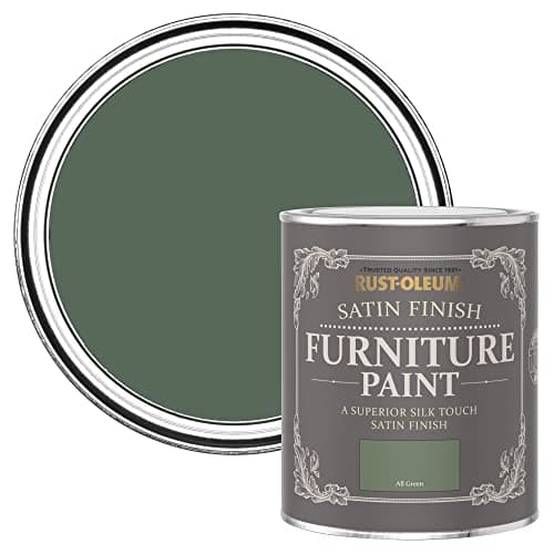 Image of Rust-Oleum Green Furniture & Skirting Board Paint in Satin Finish - All Green 750ml